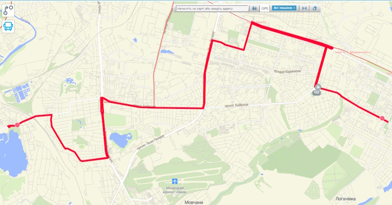 автобус № 102 в Харькове